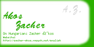 akos zacher business card